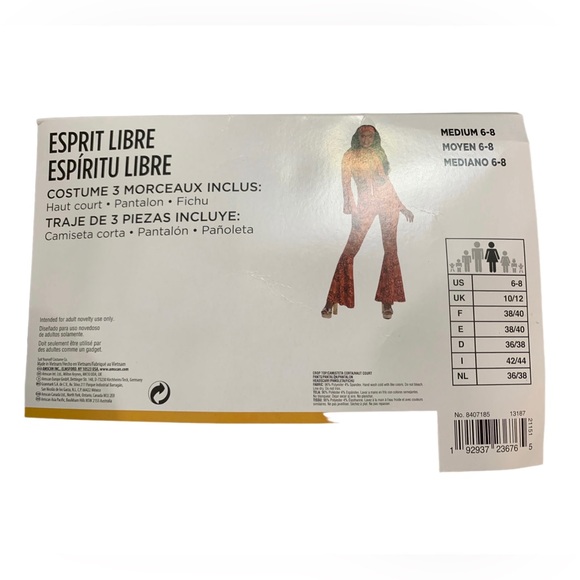 “70’s Free Spirit” Adult Halloween Costume Size 6-8 - Picture 6 of 6